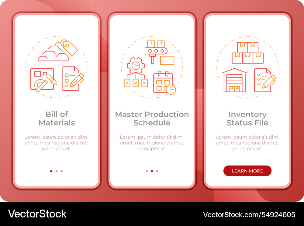 Mrp input app onboarding screens Mrp input app onboarding screens vector image
