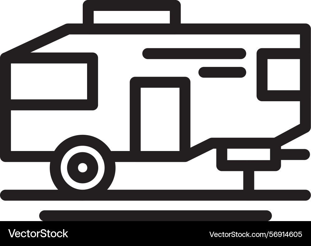 Parked rv linear style icon design Vector Image