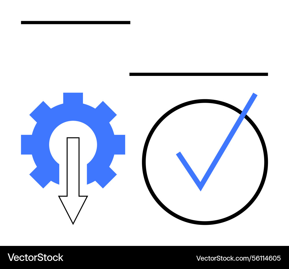 Process optimization and task completion with gear Process optimization and task completion with gear vector image