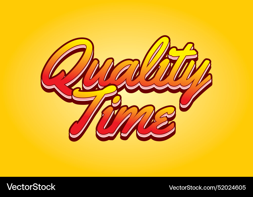 Quality time text effect in 3d style with good Vector Image