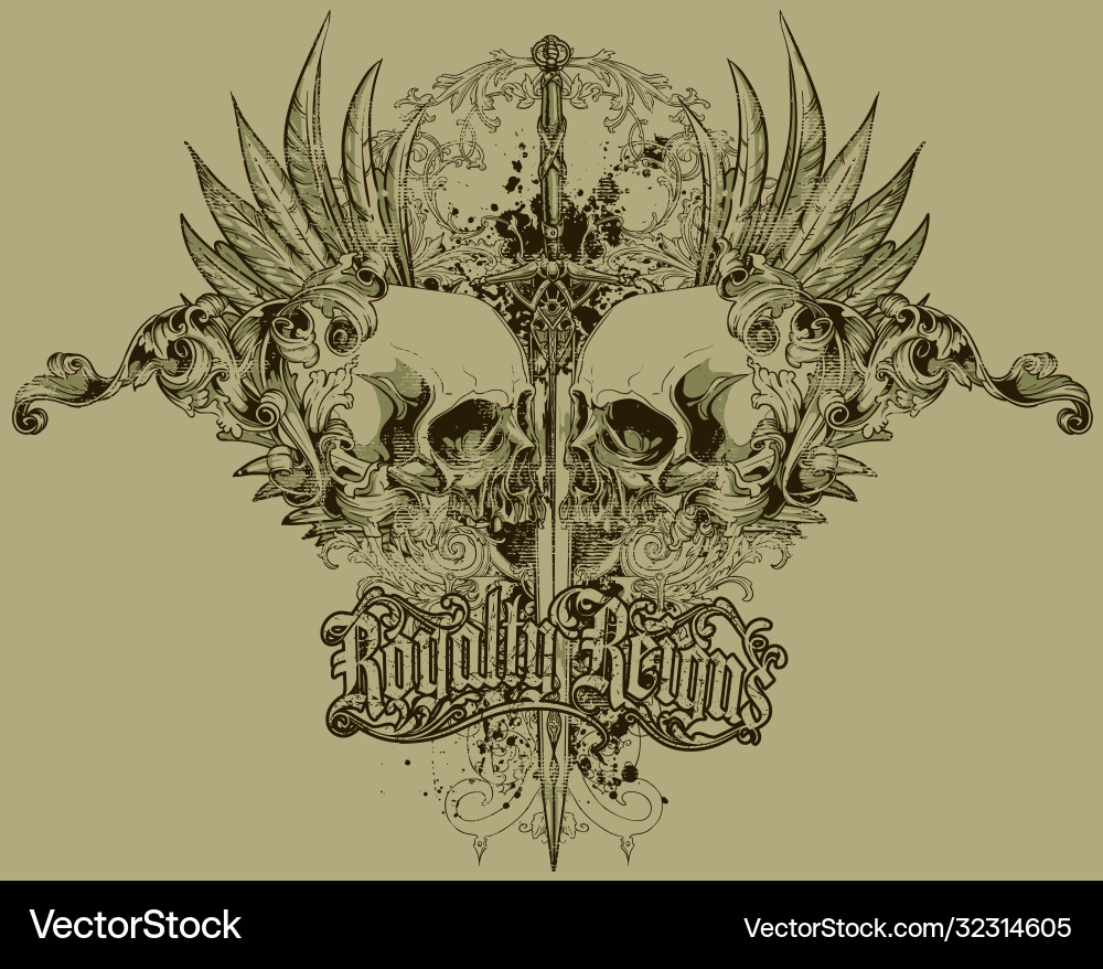 Royal Skull Reign Vector Image