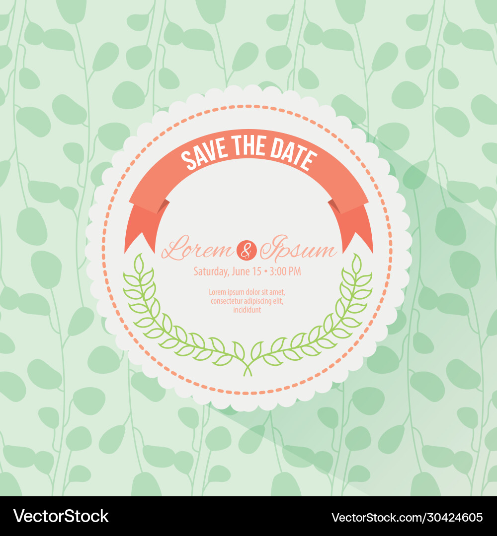 Save date circular frame Vector Image