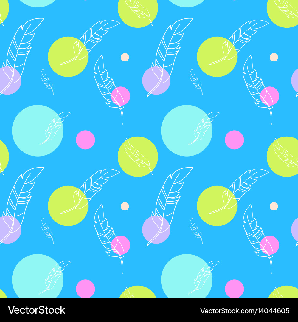 Seamless pattern with feathers Vector Image