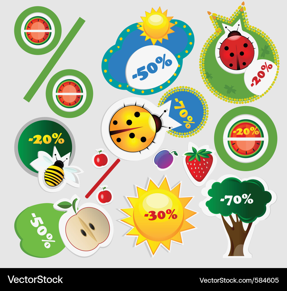 Summer icons Vector Image