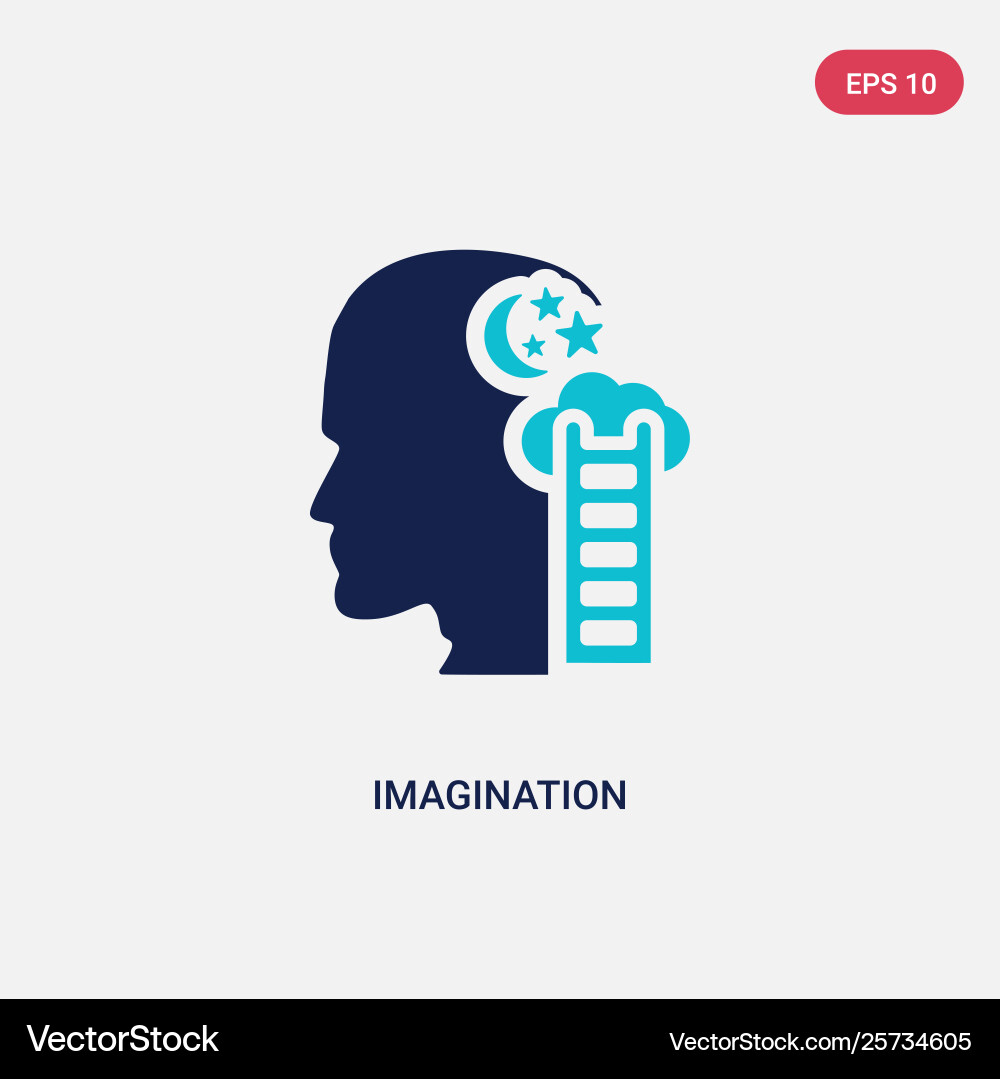 Two color imagination icon from brain process Two color imagination icon from brain process Vector Image