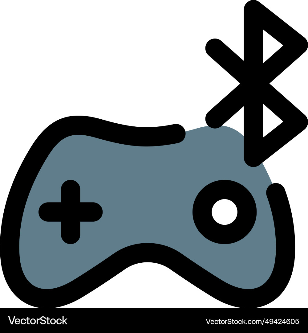 Wireless controller for gaming via bluetooth vector image