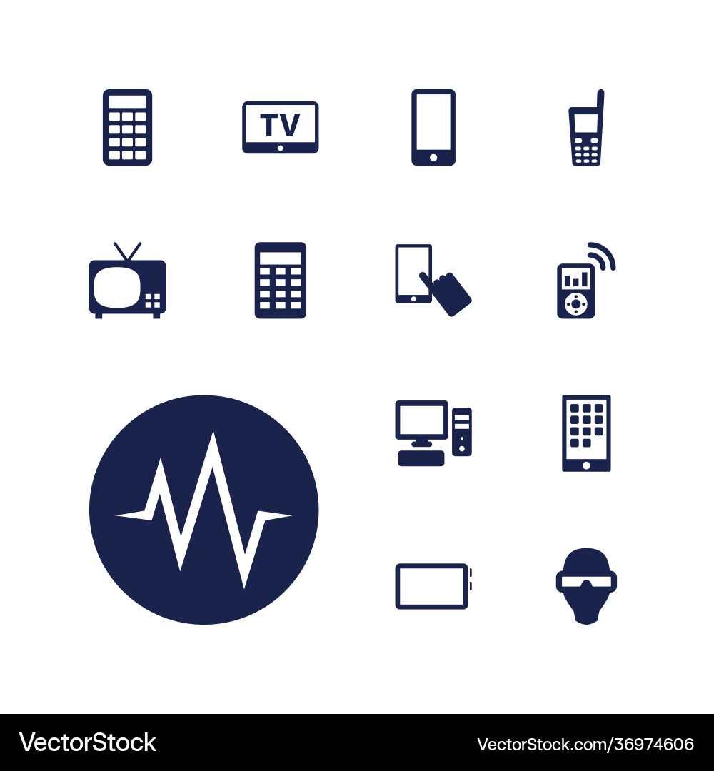 13 display icons vector image