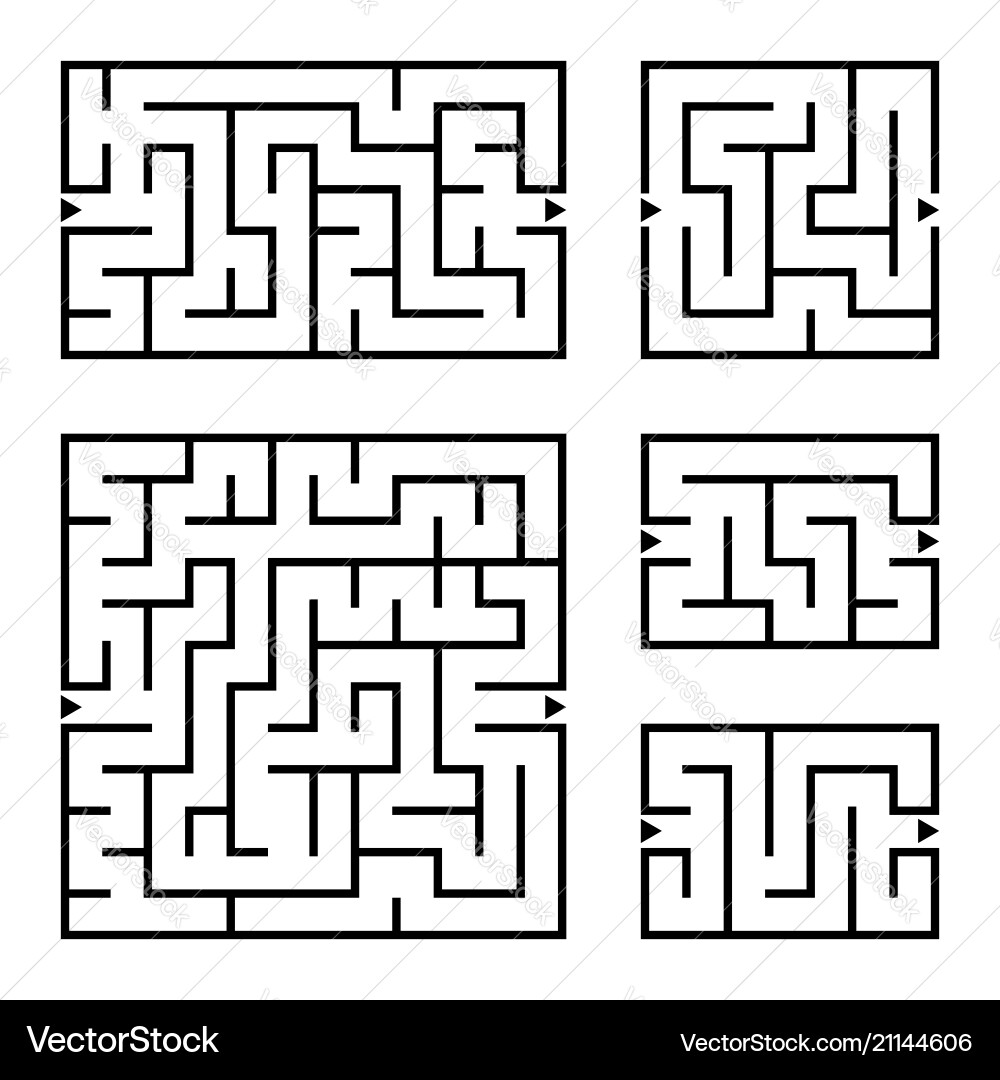 A set square and rectangular labyrinths A set square and rectangular labyrinths Vector Image