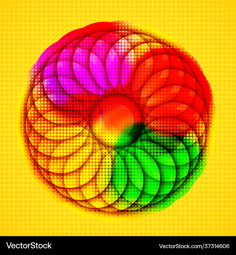 Abstract circle element with mesh effect vector image