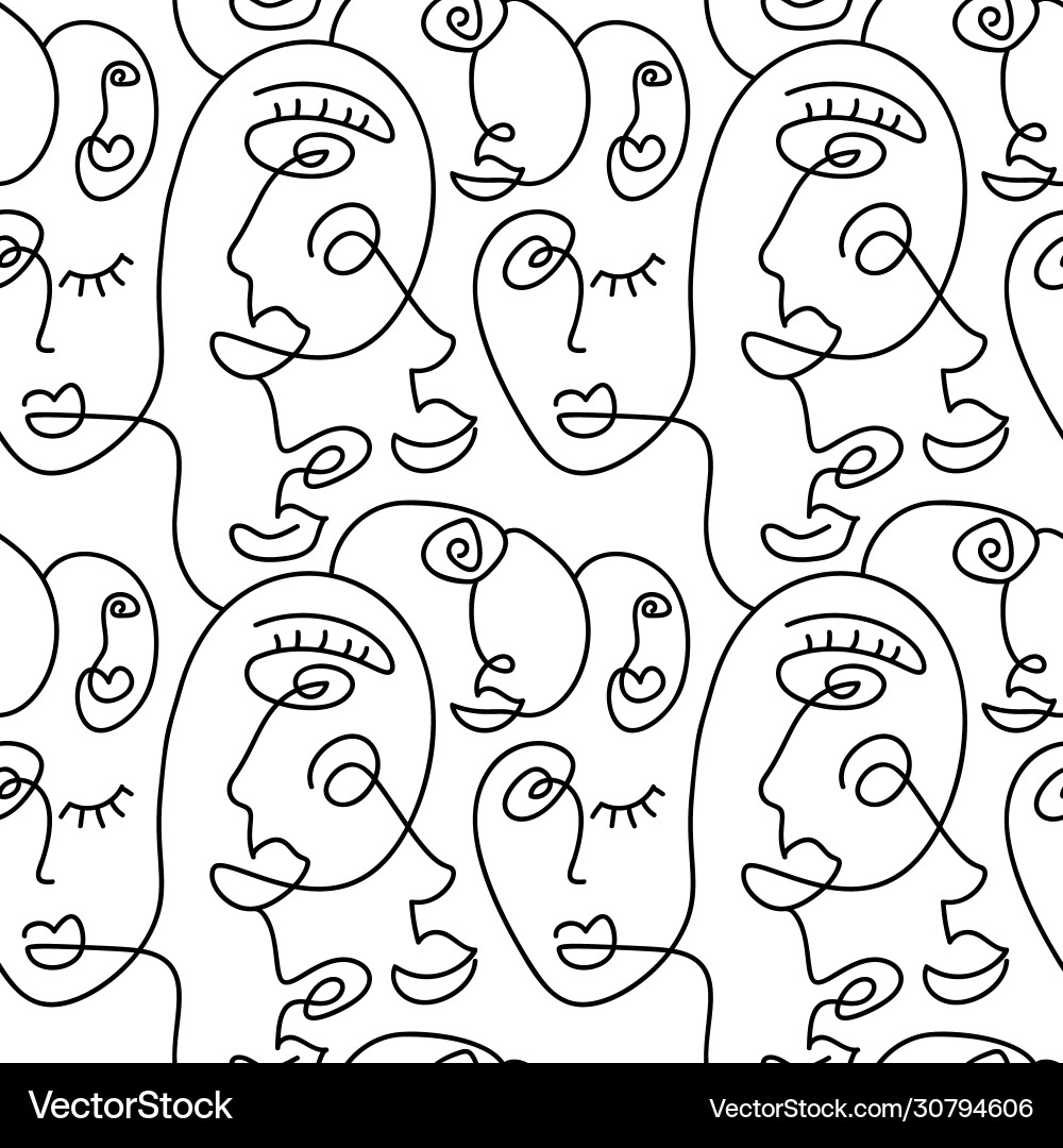 Abstract Line Face Pattern vector image