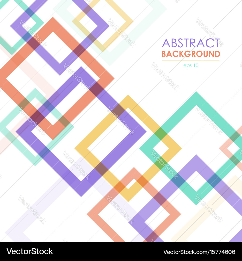 Abstract transparent colorful frames background vector image