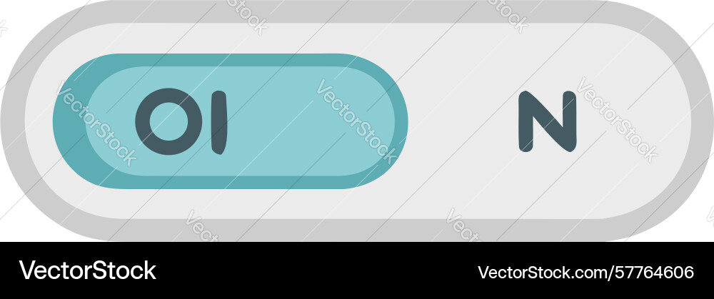 Active toggle switch on state ui control design vector image