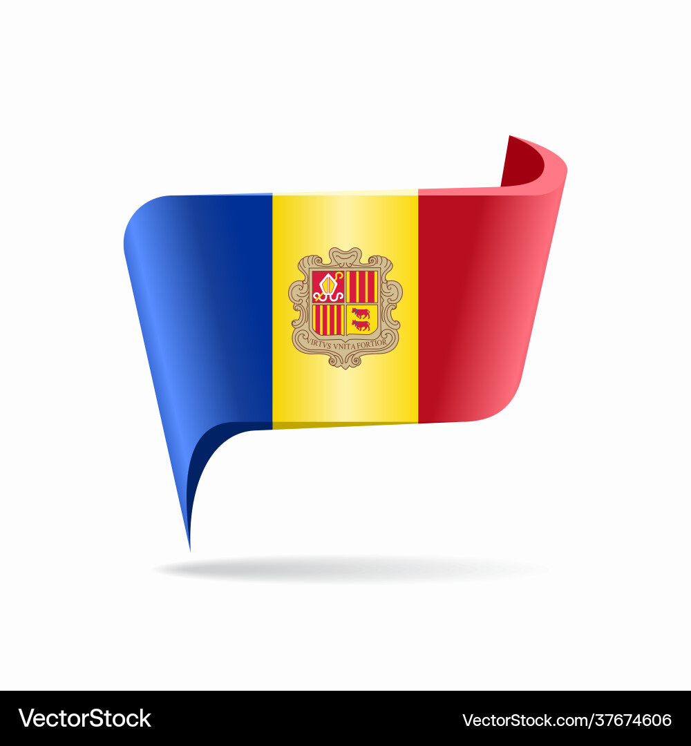 Andorran flag map pointer layout Andorran flag map pointer layout vector image