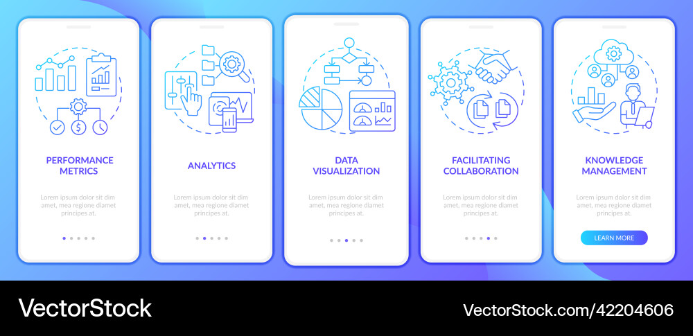 Bi implementation blue gradient onboarding mobile Vector Image