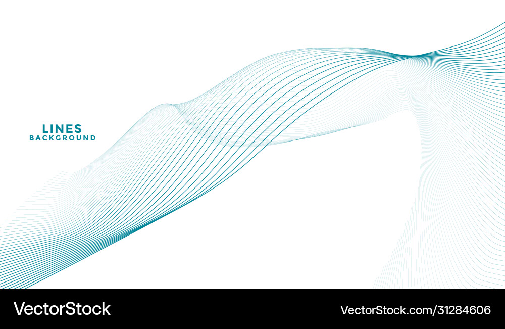 Blue Flowing Curve Lines Background Vector Image