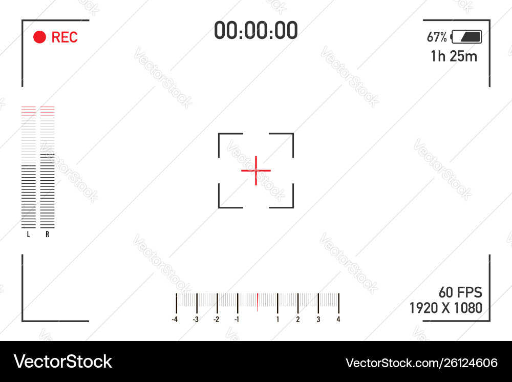 Camera view viewing images visual screen focusing vector image