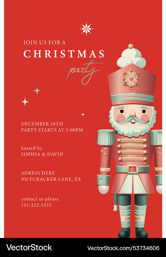 Christmas party invitation card design Christmas party invitation card design vector image