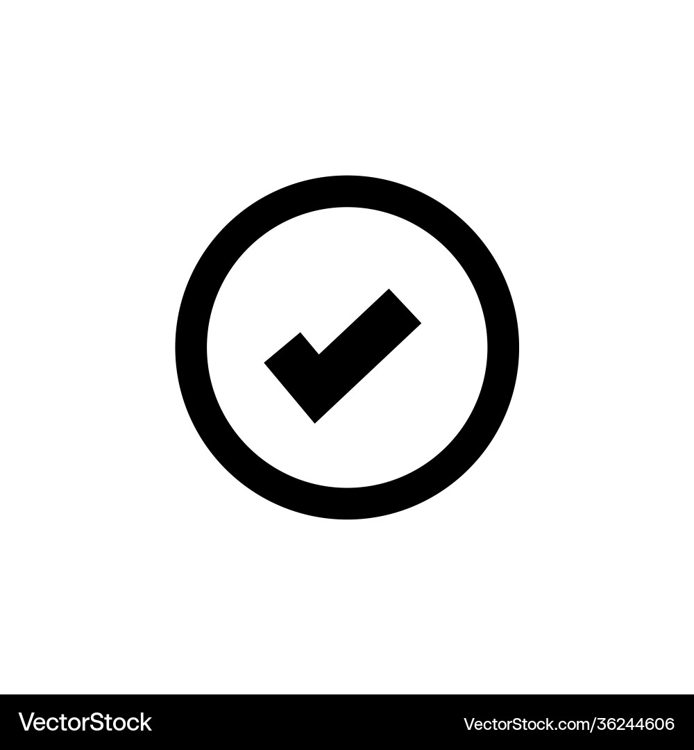 Circle line icon with check done symbol editable vector image