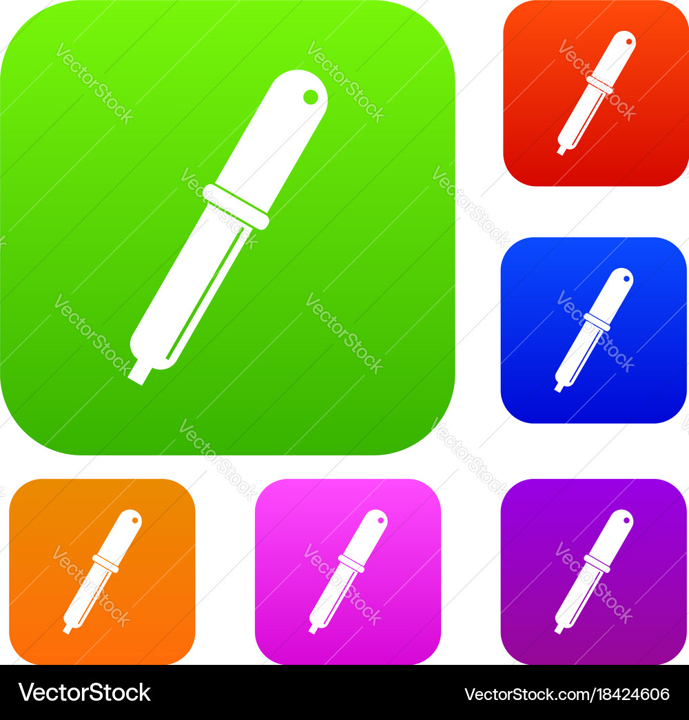 Color picker pipette set collection Vector Image
