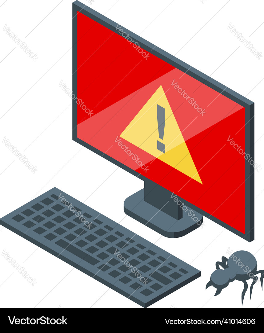 Computer privacy icon isometric data Vector Image