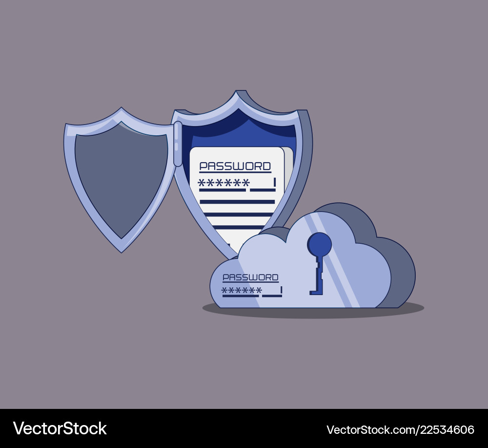 Data security with shield Data security with shield vector image