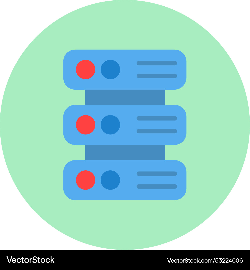 Database flat circle icon Vector Image