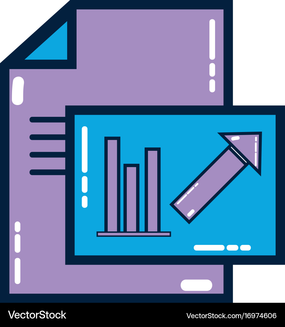 Document with statistics bar diagram graphy Vector Image