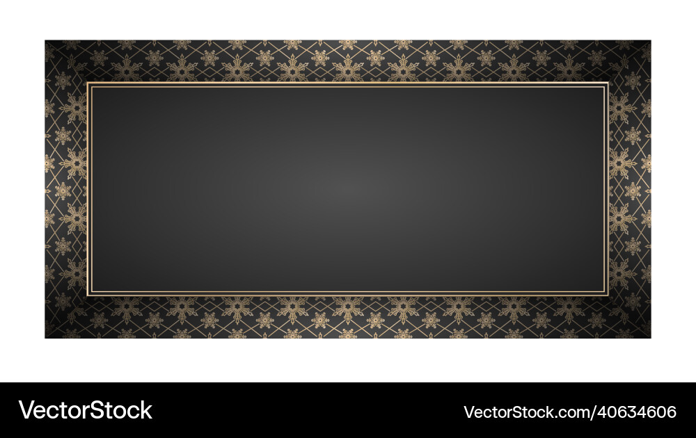 Frame snowflake pattern gold Frame snowflake pattern gold vector image