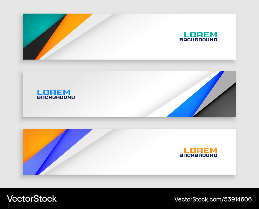 Geometric style corporate web header layout Vector Image