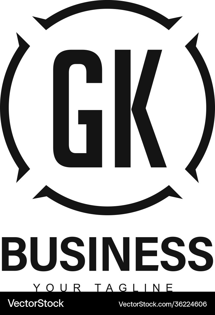 Gk initial a logo design with abstract style Gk initial a logo design with abstract style vector image