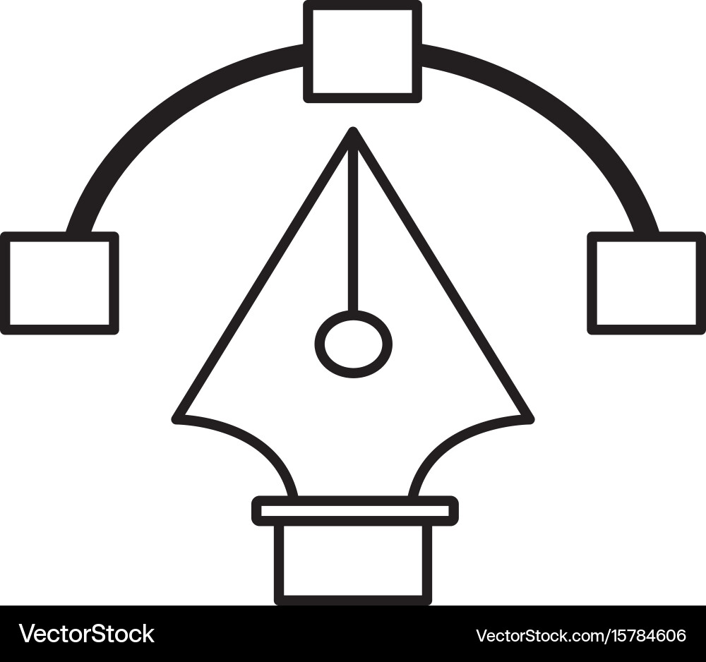 Line pen with nodes design image Vector Image