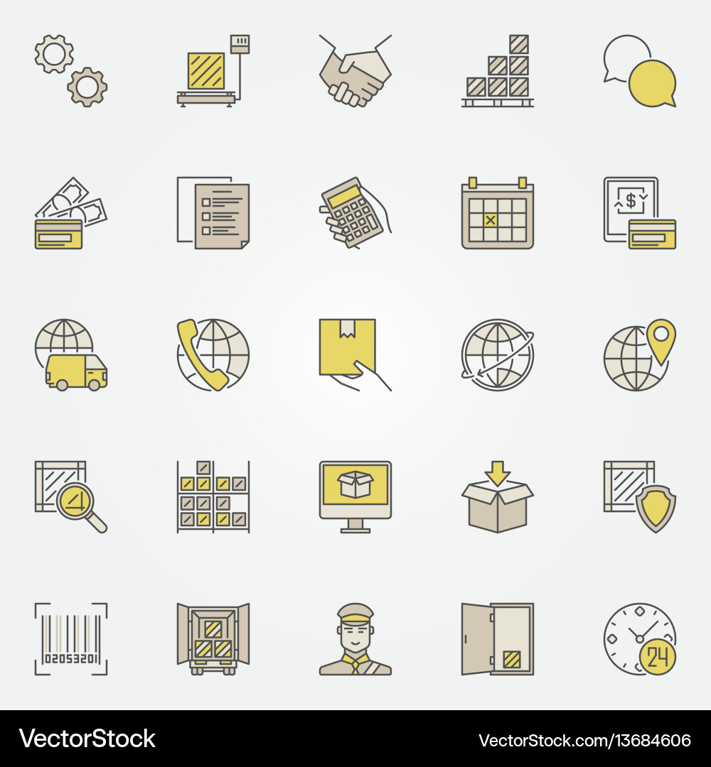 Logistic colorful icons collection Logistic colorful icons collection vector image