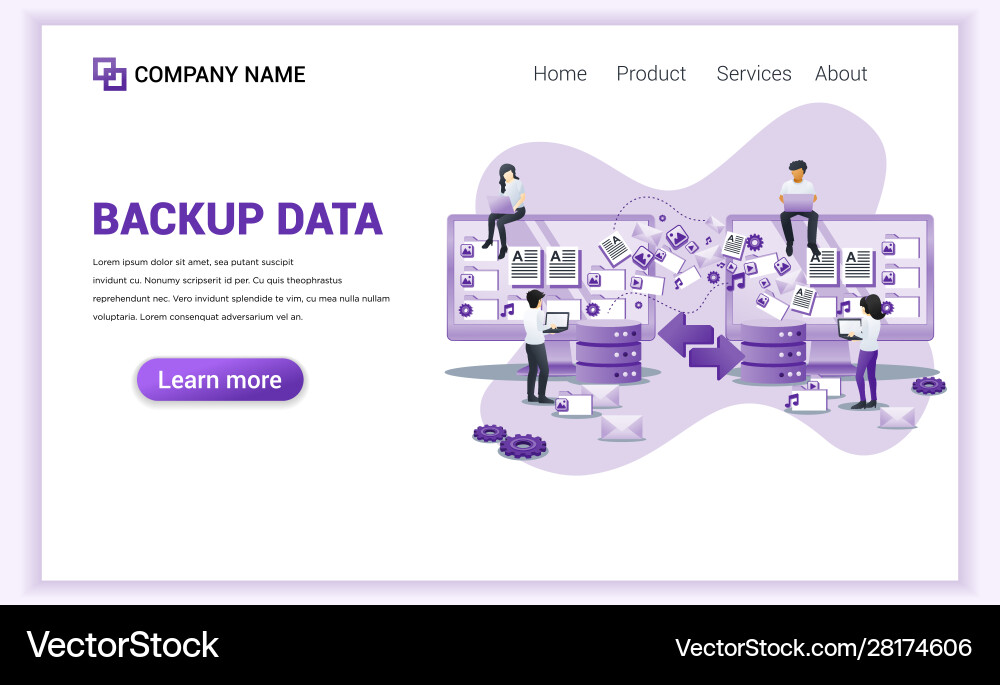 Modern flat design concept backup data copying Modern flat design concept backup data copying vector image