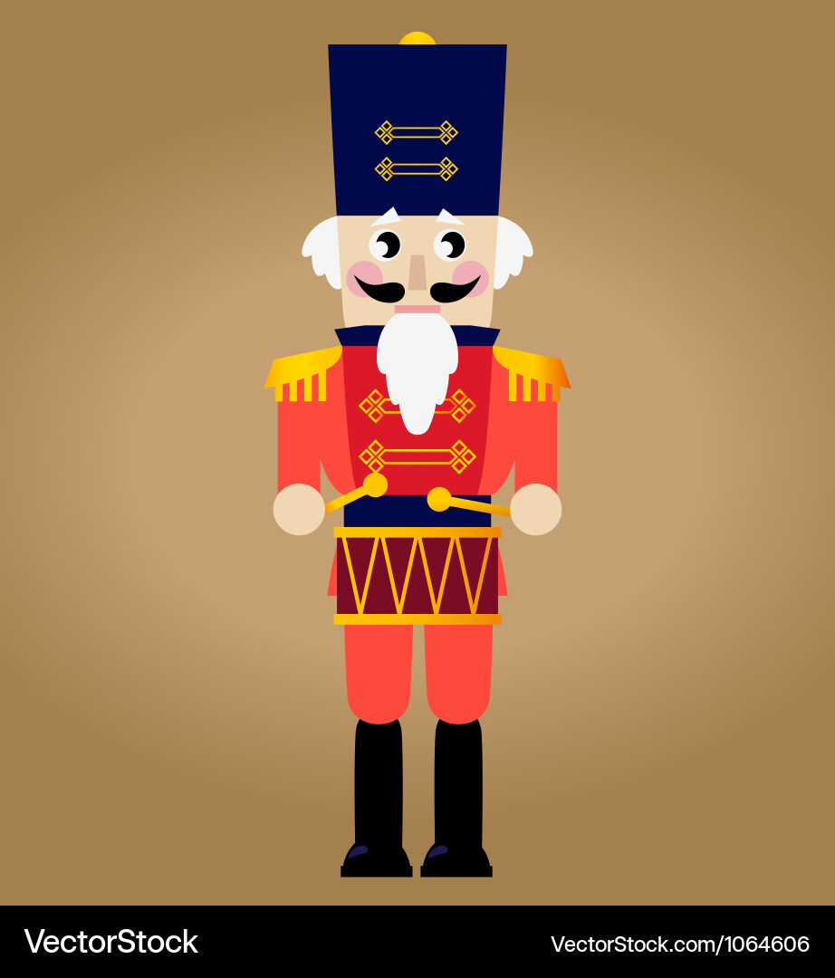 Nutcracker Soldier with Drum vector image