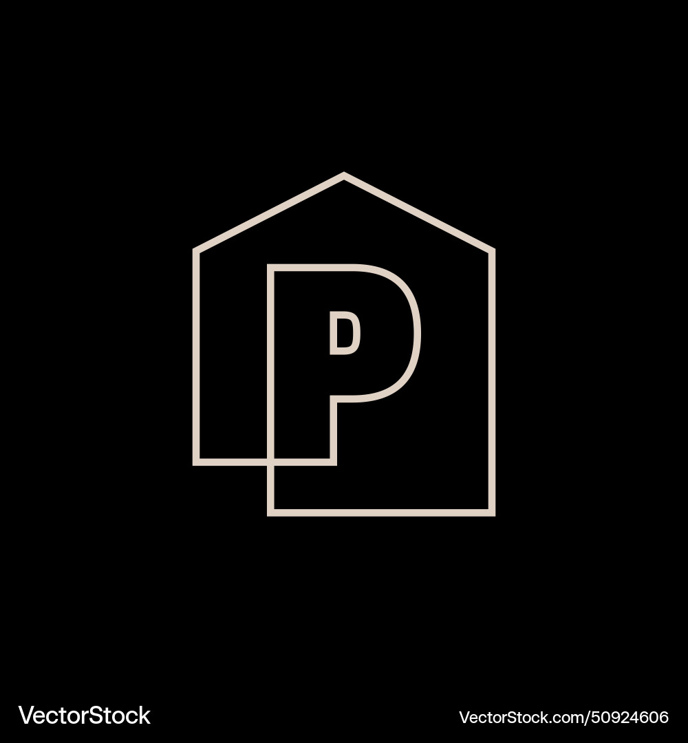 P Brief Haus Monogramm Haus Hypothek Architekten P Brief Haus Monogramm Haus Hypothek Architekten vektorbild