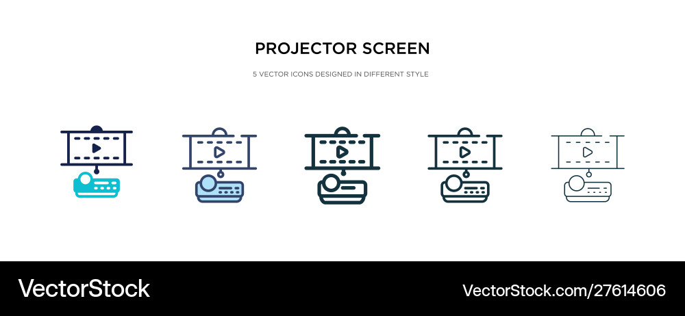 Projector screen icon in different style two Projector screen icon in different style two vector image