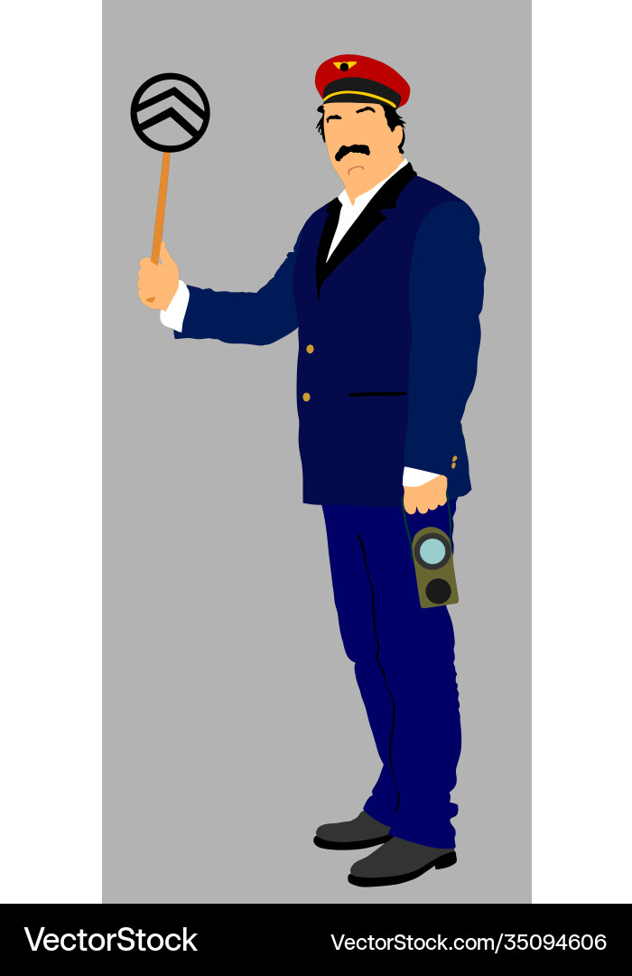 Railroader in uniform railway Railroader in uniform railway Vector Image