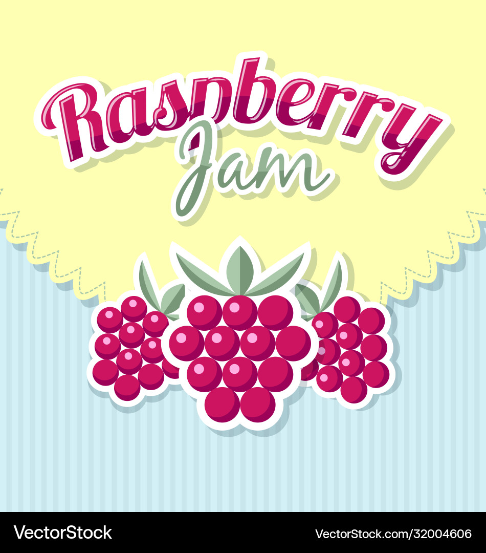 Raspberry Jam Label - Retro Style vector image