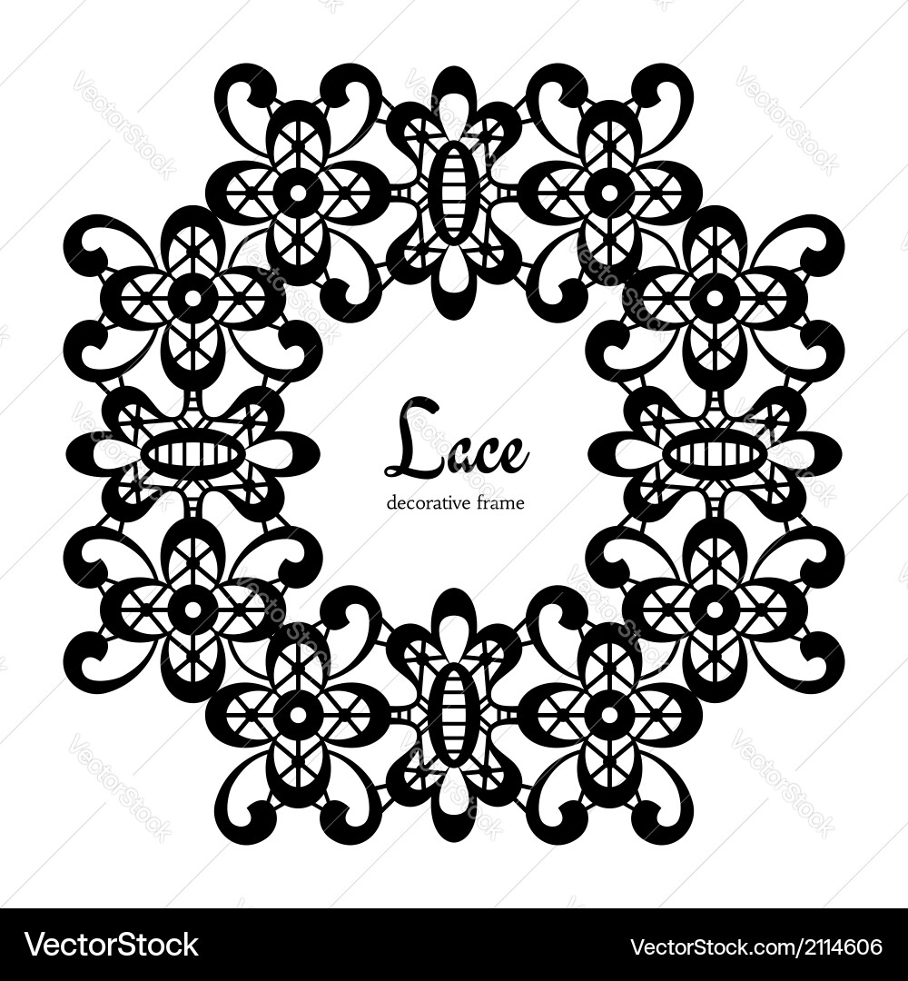 Round lace frame Royalty Free Vector Image - VectorStock