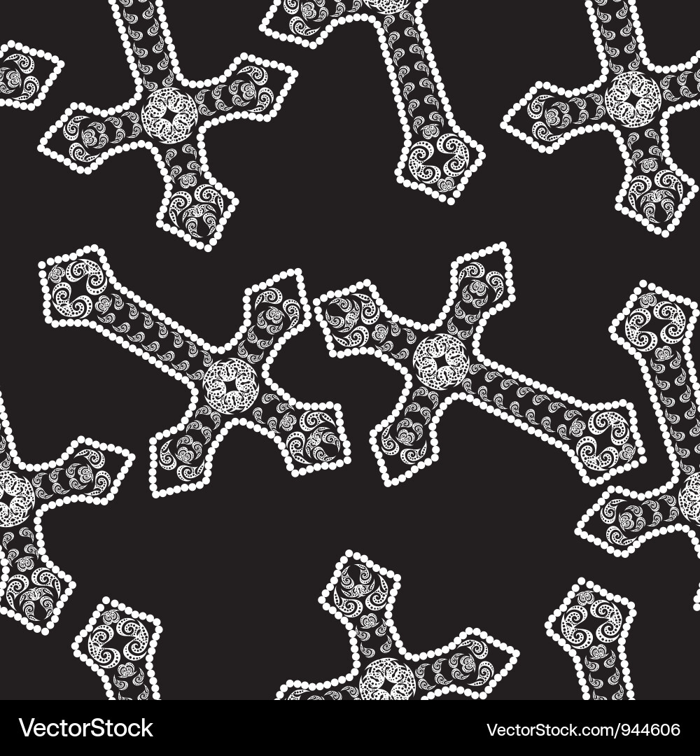 Seamless decorative cross pattern Vector Image