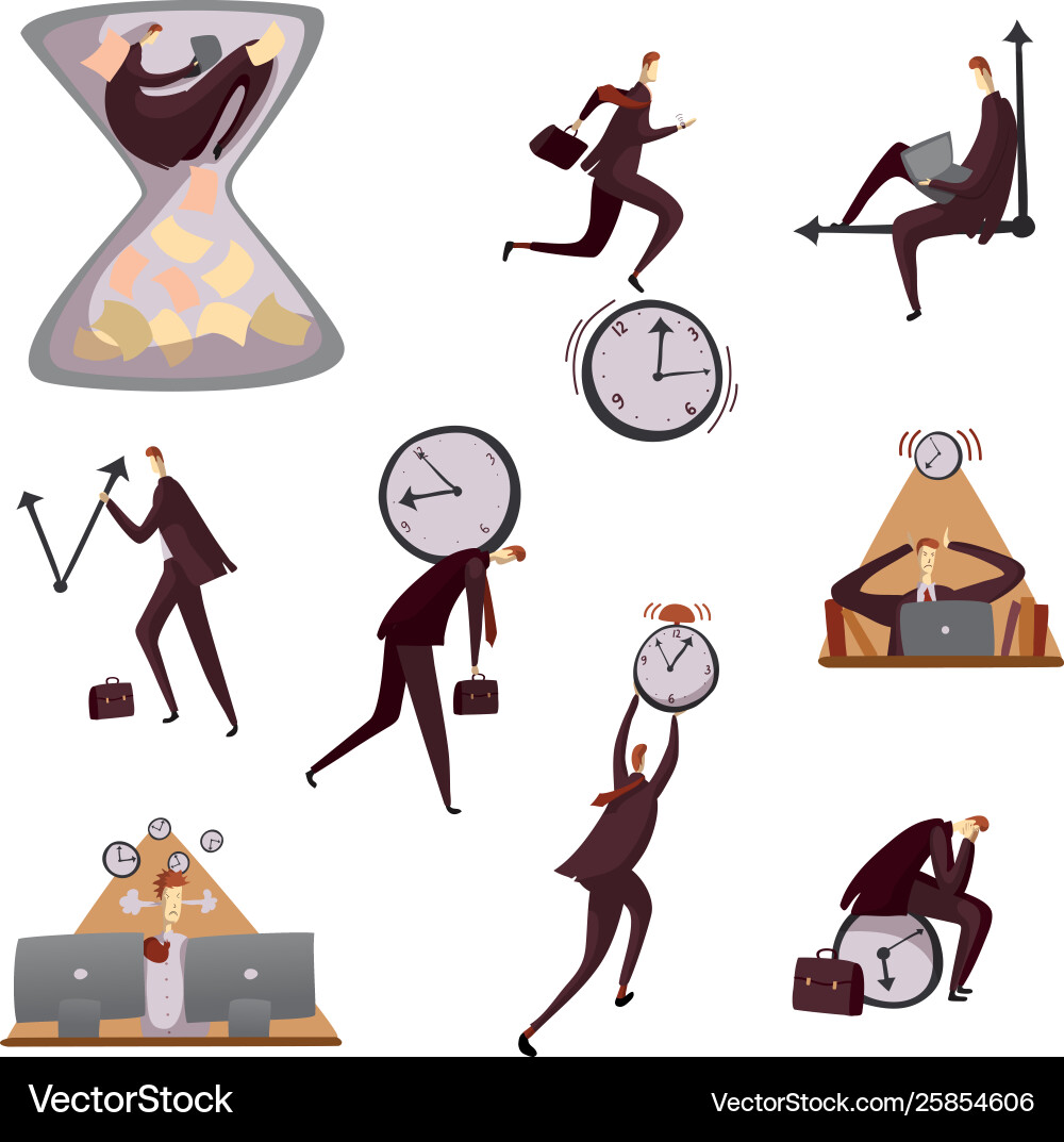 Set abstract images flow time Vector Image