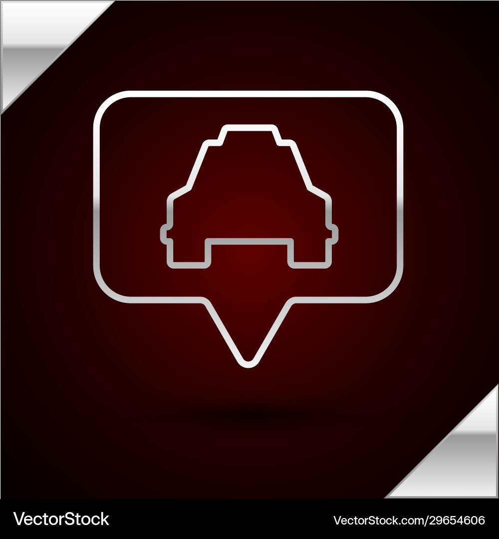 Silver line map pointer with taxi icon isolated Silver line map pointer with taxi icon isolated vector image