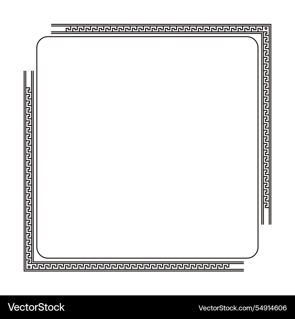 Square box frame with black line pattern Vector Image