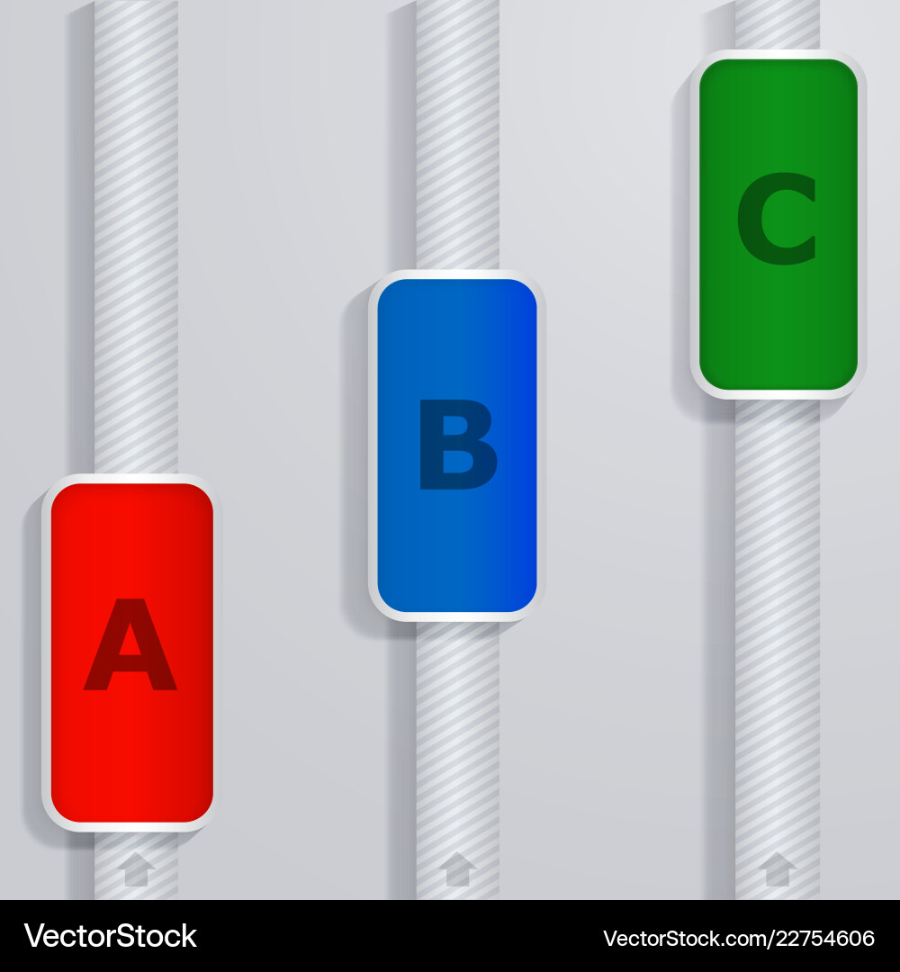Striped columns with tabs growth elements Striped columns with tabs growth elements vector image