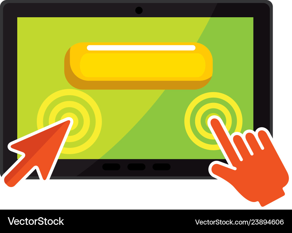 Tablet mit Cursorpointer Tablet mit Cursorpointer Vektorbild