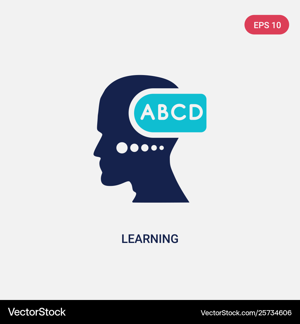 Two color learning icon from brain process Two color learning icon from brain process vector image