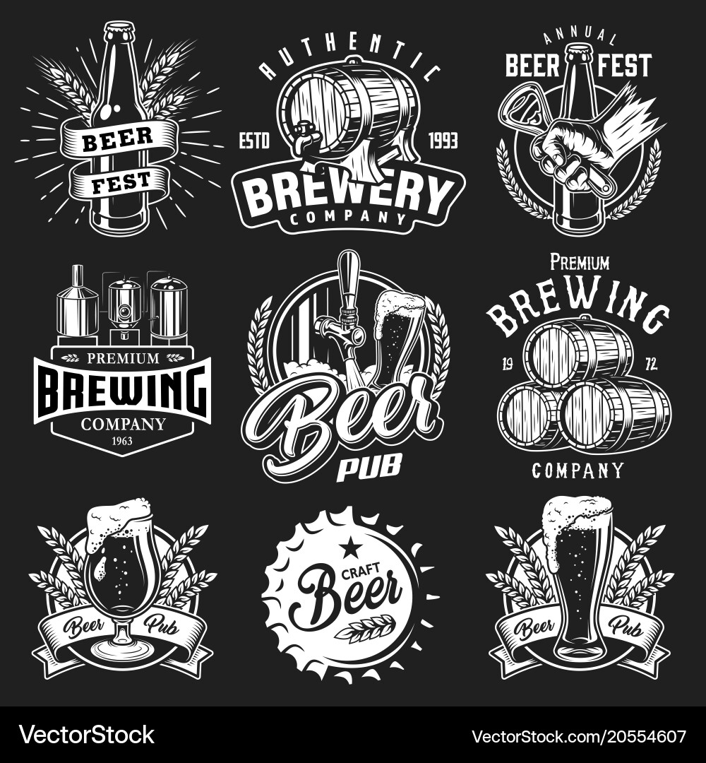 Beer & Pub Emblems vector image