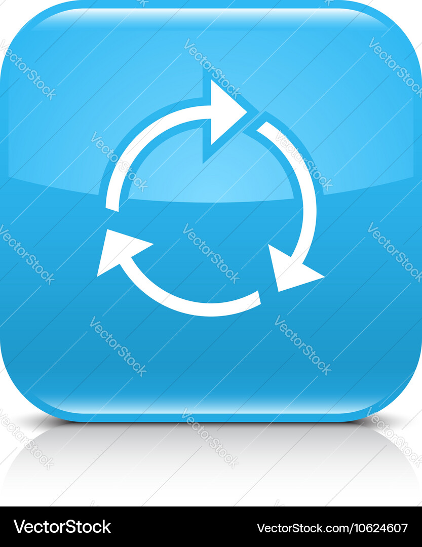 Blue arrow repeat reload refresh rotation sign vector image