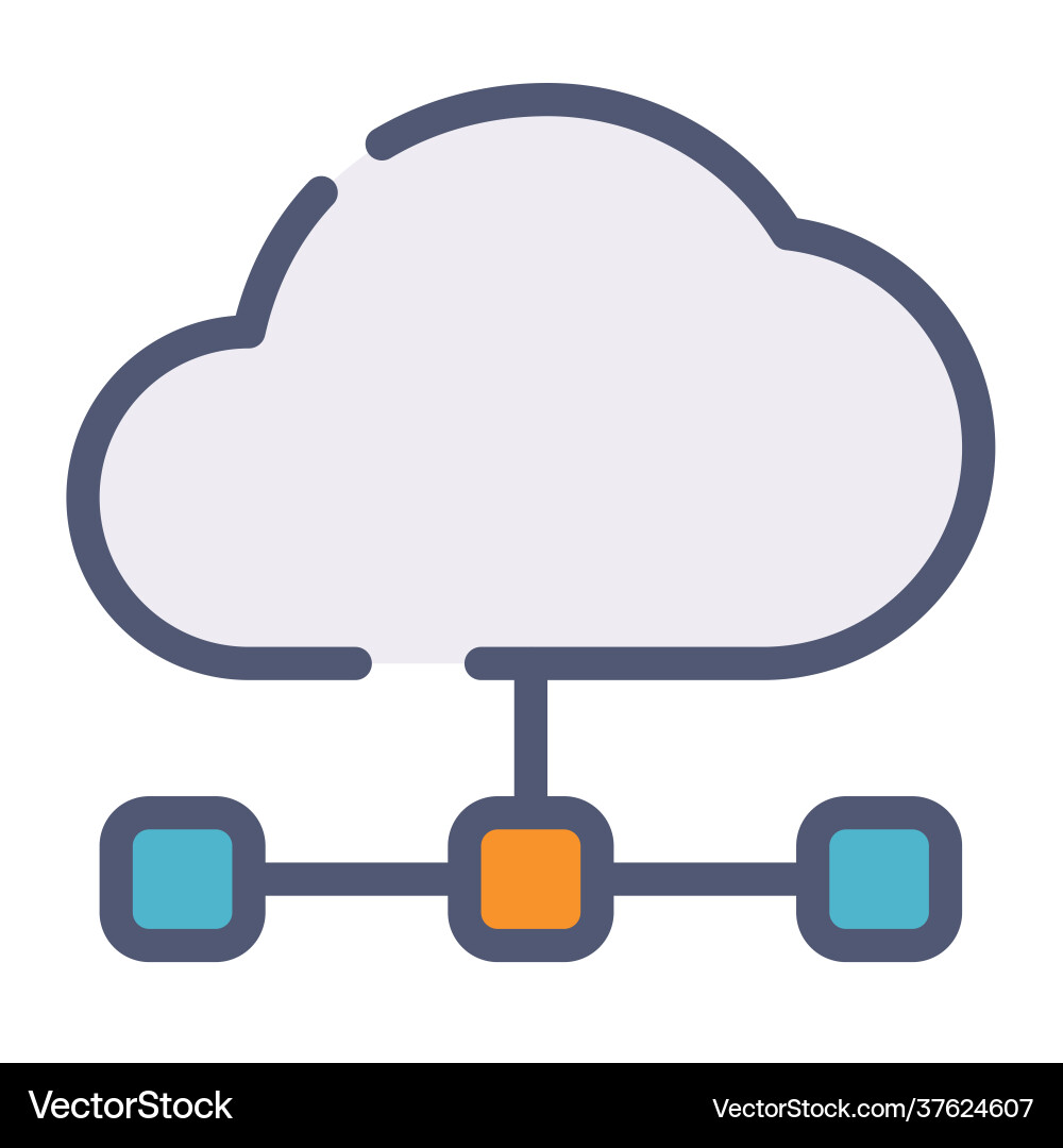 Cloud internet connection network single isolated vector image