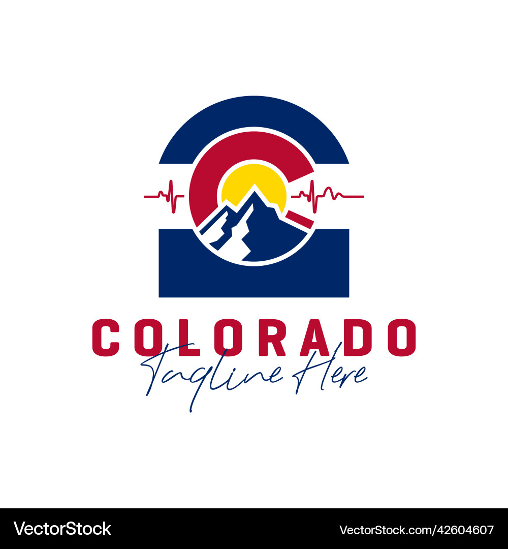 Colorado Berglogo mit Buchstabe c Colorado Berglogo mit Buchstabe c vektorbild